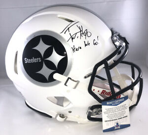 TJ WATT DEVIN BUSH Pittsburgh Steelers SIGNED Full-Size F7 Pro Helmet BAS  COA