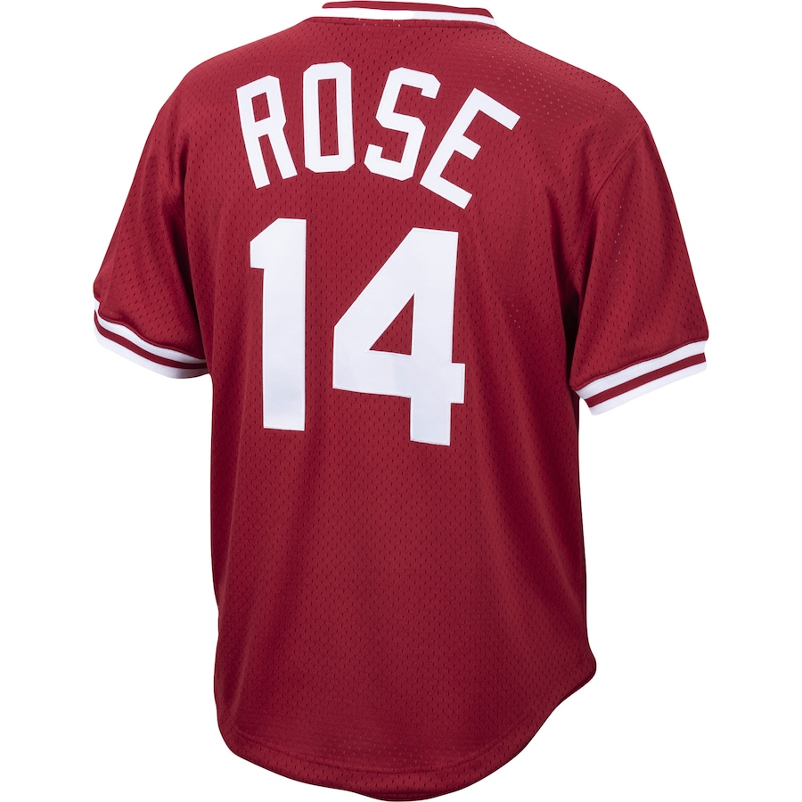 Pete Rose Cincinnati Reds Mitchell & Ness Cooperstown Collection Mesh Batting  Practice Jersey – Red