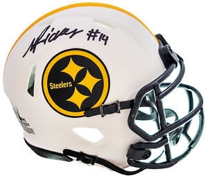 Autographed College Mini Helmets Diontae Johnson Signed Pittsburgh Steelers Eclipse Mini Helmet Proof 