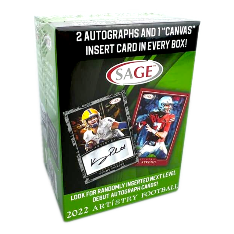 thumbnail interactive-video image 1 of 2023 Sage Hit Football Mega Box - 6 Autographs Per Box, Complete Draft Series 1 of 10