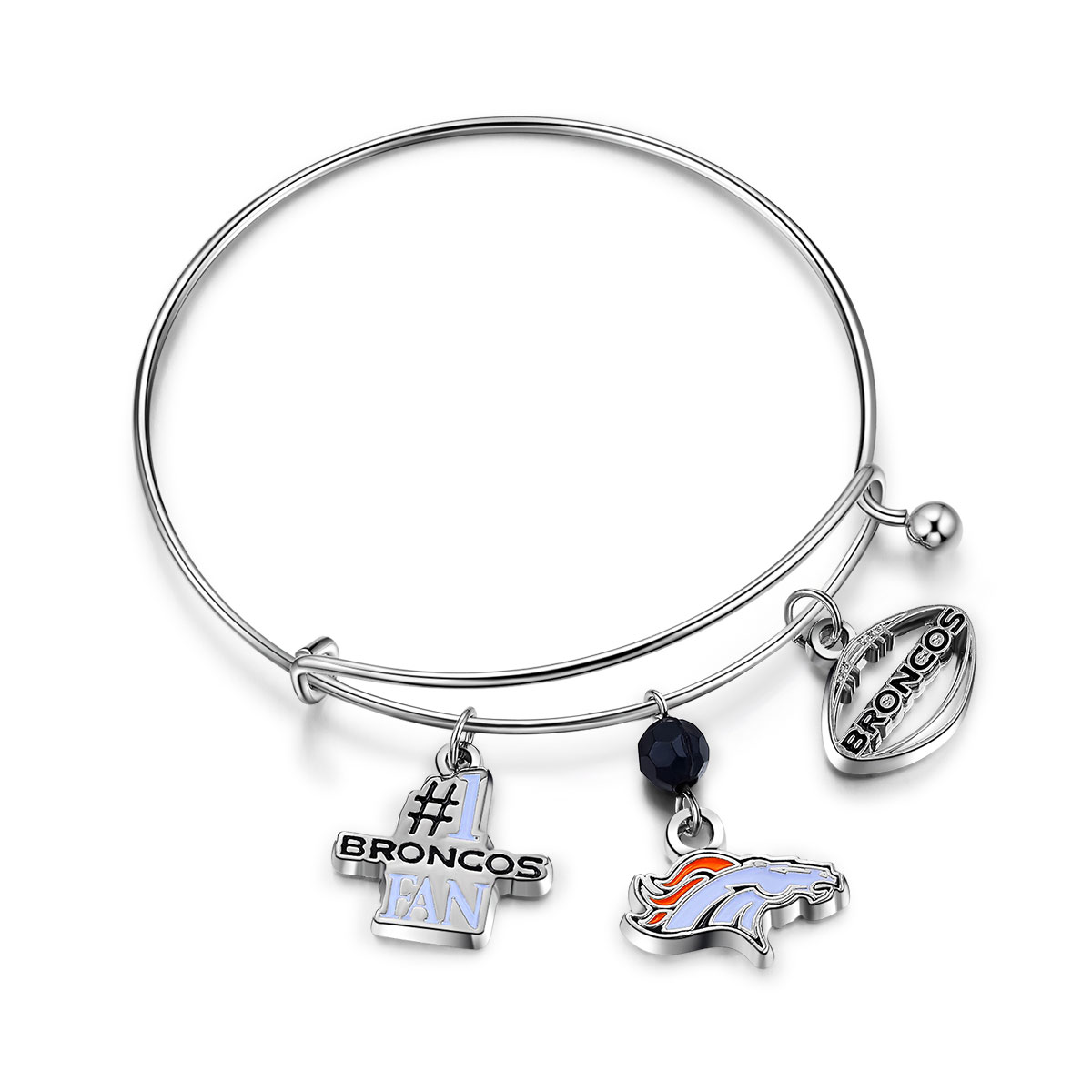 Denver Broncos NFL 3 Charm Bracelet | Crawford's Gift Shop