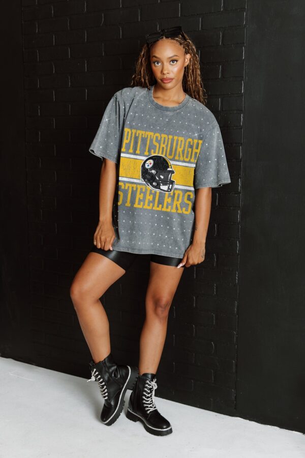 PITTSBURGH STEELERS Gameday Couture Women's ON THE BALL MINI RHINESTONE SHORT SLEEVE CLASSIC TEE - Image 3
