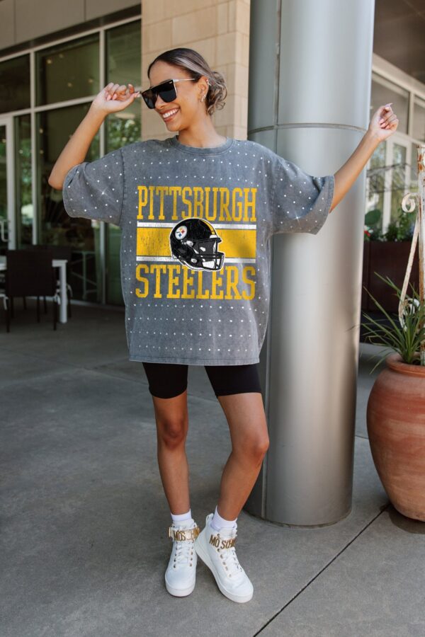 PITTSBURGH STEELERS Gameday Couture Women's ON THE BALL MINI RHINESTONE SHORT SLEEVE CLASSIC TEE - Image 5