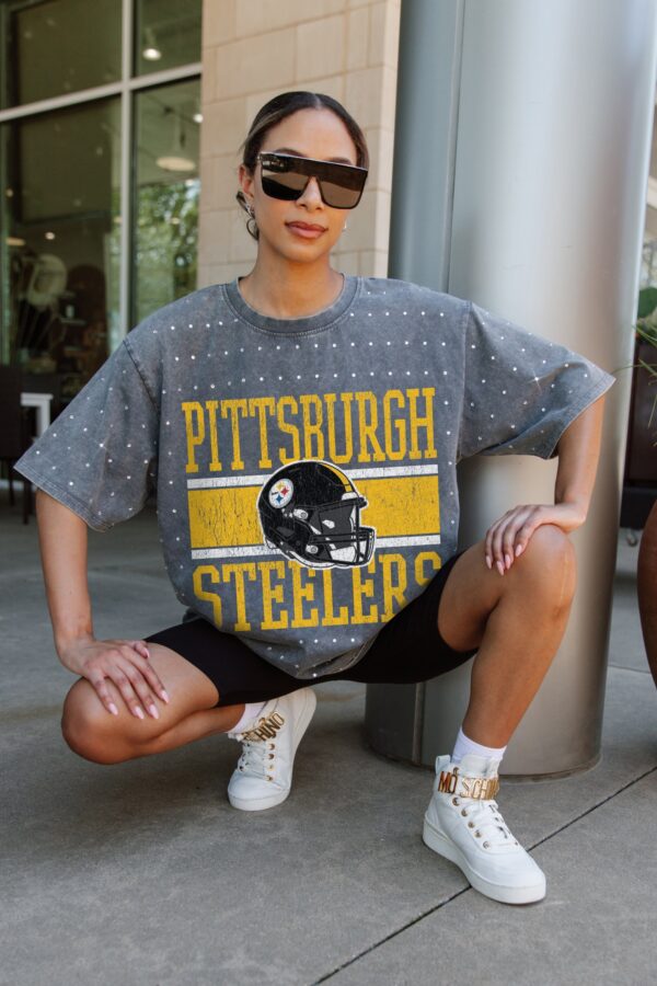 PITTSBURGH STEELERS Gameday Couture Women's ON THE BALL MINI RHINESTONE SHORT SLEEVE CLASSIC TEE - Image 6
