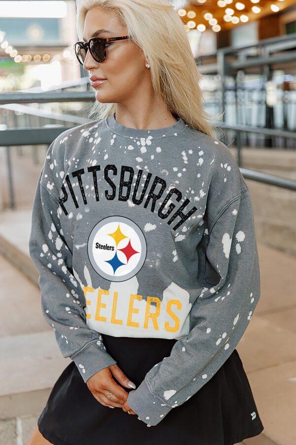 PITTSBURGH STEELERS Gameday Couture Women's COIN TOSS LONG SLEEVE FRENCH TERRY CREWNECK PULLOVER - Image 4
