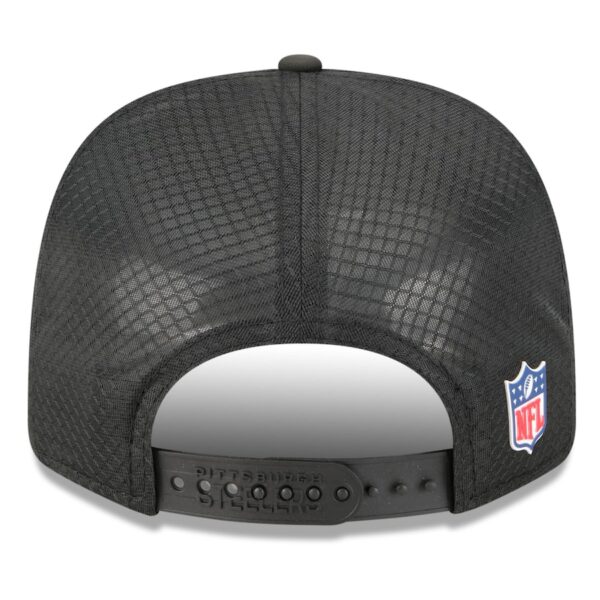 Pittsburgh Steelers New Era 2025 Sideline Throwback 9SEVENTY Trucker Adjustable Hat - Black - Image 5