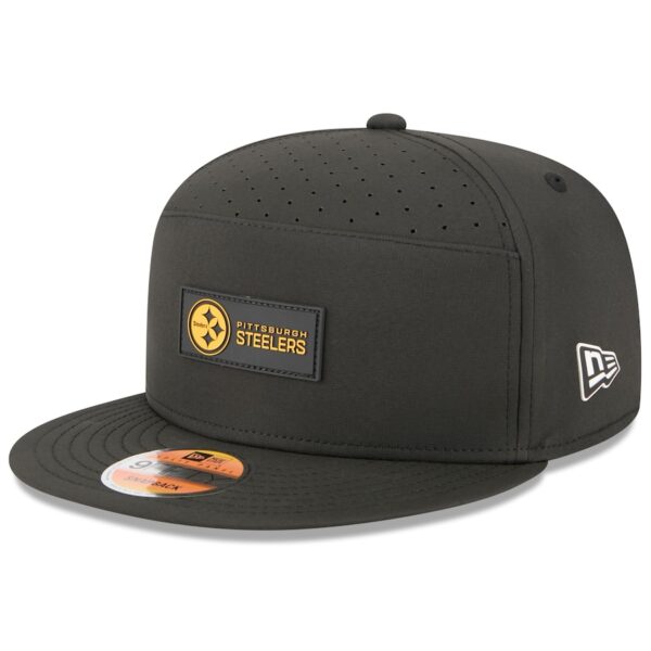 Pittsburgh Steelers New Era 2025 Sideline Split Panel 9FIFTY Snapback Hat - Black - Image 2