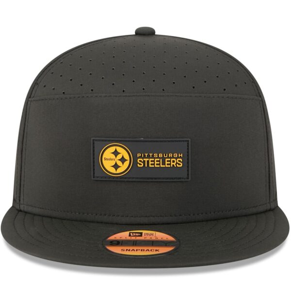 Pittsburgh Steelers New Era 2025 Sideline Split Panel 9FIFTY Snapback Hat - Black - Image 3