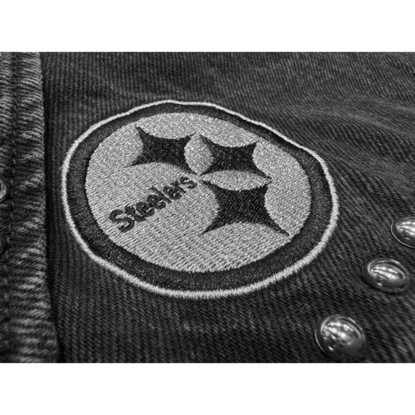 Pittsburgh Steelers G-III FOR HER Womens Studded Denim Jacket - Image 4