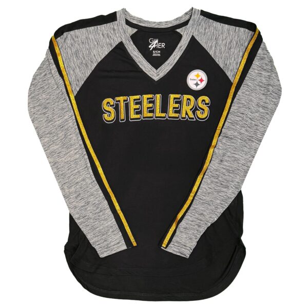 Pittsburgh Steelers G-III 4 HER Women's Glitter Long Sleeve - Image 2
