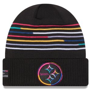 Pittsburgh Steelers New Era 2025 NFL Crucial Catch Cuffed Knit Hat - Black