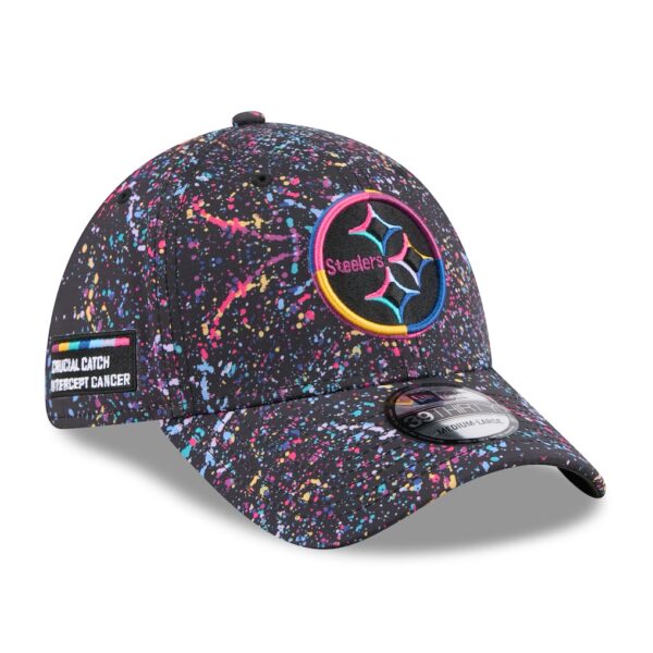 Pittsburgh Steelers New Era 2025 NFL Crucial Catch 39THIRTY Flex Hat - Black