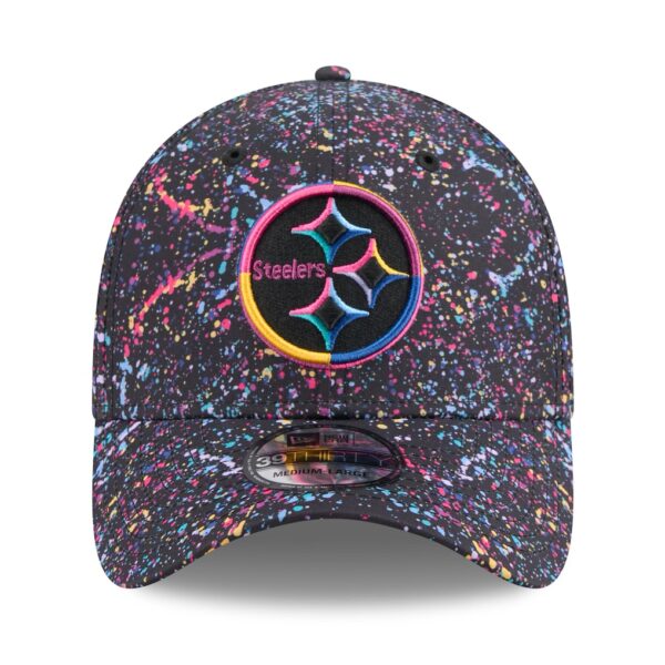 Pittsburgh Steelers New Era 2025 NFL Crucial Catch 39THIRTY Flex Hat - Black - Image 3