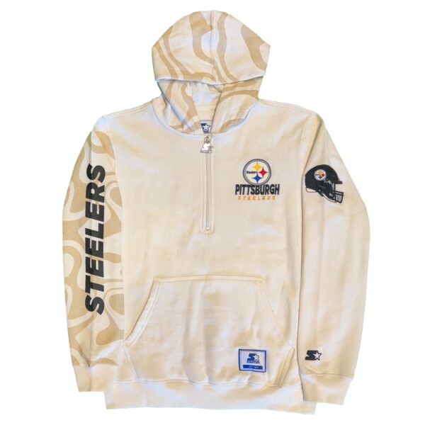 Starter Pittsburgh Steelers Cream Zip-Up Hoodie - Image 2