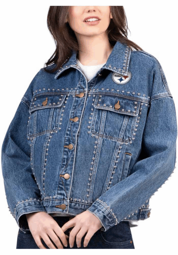 PITTSBURGH STEELERS WOMENS G-III FOR HER BLUE PIT STOP LIGHT WEIGHT JACKET - Image 2
