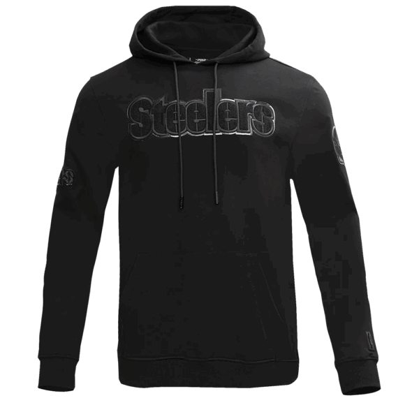 PITTSBURGH STEELERS PRO STANDARD TRIPLE BLACK MEN'S PULLOVER HOODIE