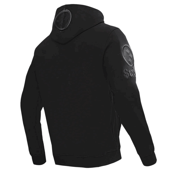PITTSBURGH STEELERS PRO STANDARD TRIPLE BLACK MEN'S PULLOVER HOODIE - Image 5
