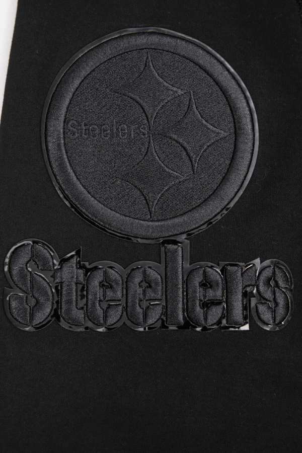 PITTSBURGH STEELERS PRO STANDARD TRIPLE BLACK MEN'S PULLOVER HOODIE - Image 7