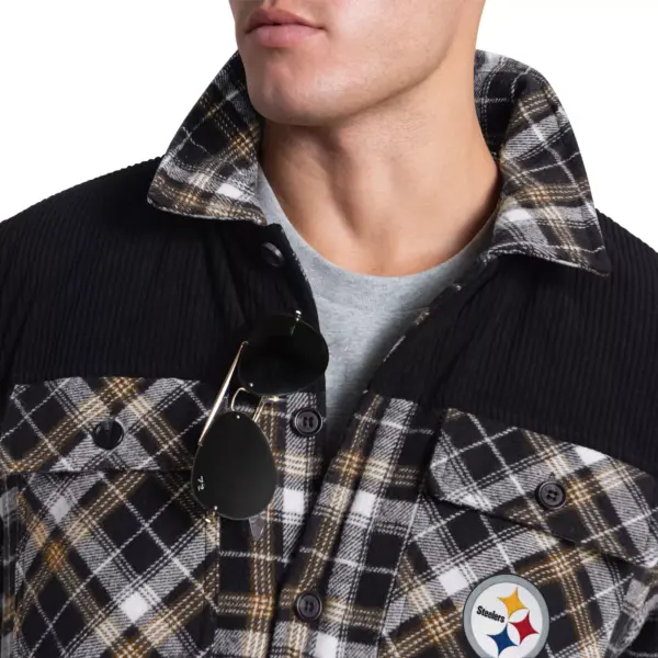 G-III Men's Pittsburgh Steelers Black Plaid Black Shirt Jacket - Image 5