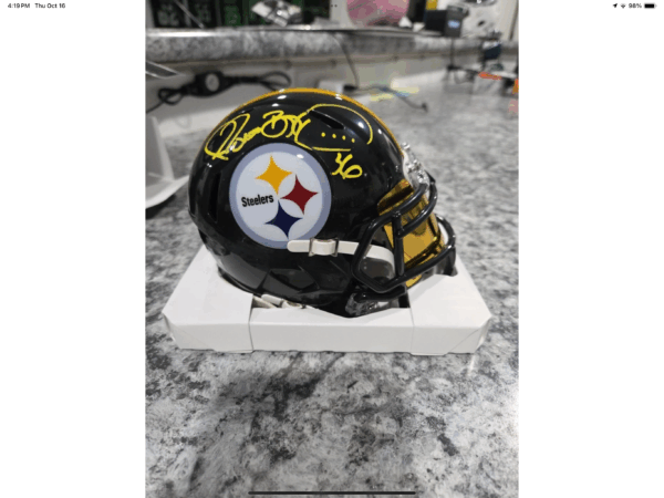 Jerome Bettis Autographed Mini Helmet With Visor Pittsburgh Steelers Beckett Authenticated