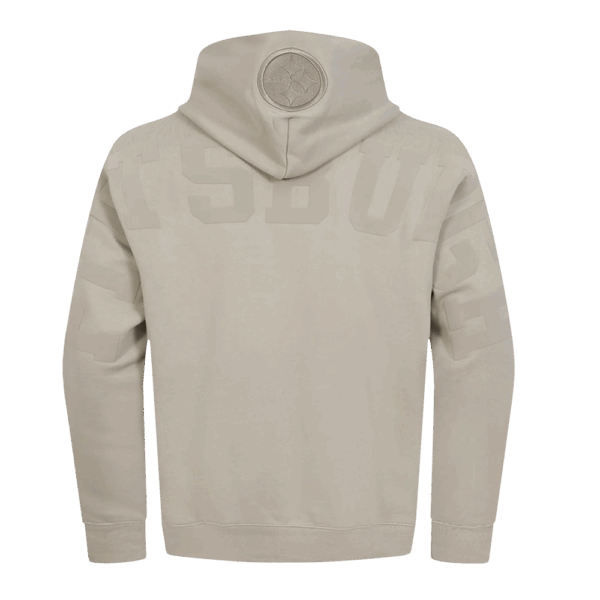 PITTSBURGH STEELERS PRO STANDARD TAUPE WINGSPAN MEN'S DROP SHOULDER PO HOODIE - Image 2