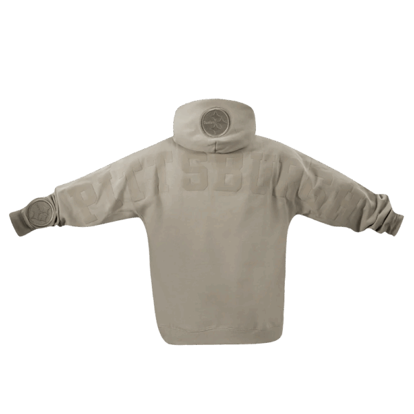PITTSBURGH STEELERS PRO STANDARD TAUPE WINGSPAN MEN'S DROP SHOULDER PO HOODIE - Image 6