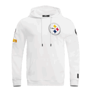 PITTSBURGH STEELERS PRO STANDARD WHITE CLASSIC CHENILLE MEN'S DOUBLE KNIT PULLOVER HOODIE