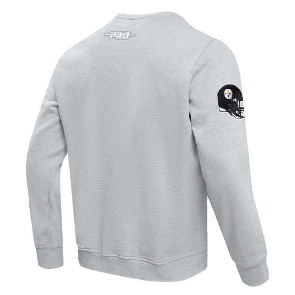 PITTSBURGH STEELERS PRO STANDARD GREY OLD ENGLISH MEN'S CREWNECK - Image 4