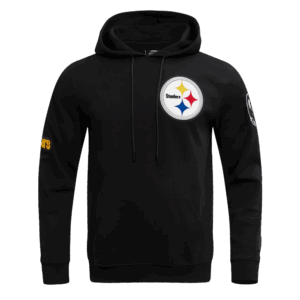 PITTSBURGH STEELERS PRO STANDARD BLK CLASSIC CHENILLE MEN'S DOUBLE KNIT PULLOVER HOODIE