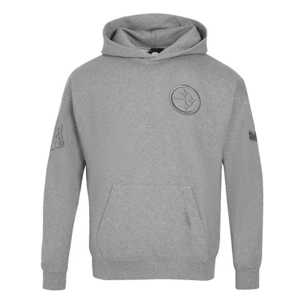 PITTSBURGH STEELERS PRO STANDARD GREY NEUTRAL MEN'S DROP SHOULDER PULLOVER HOODIE - Image 3
