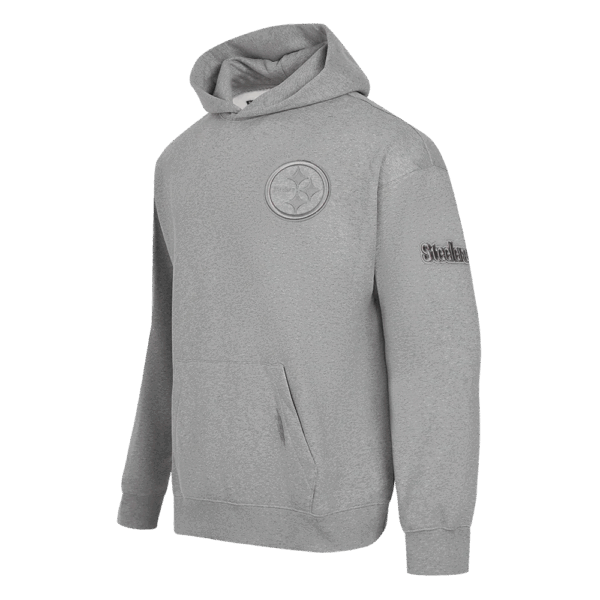 PITTSBURGH STEELERS PRO STANDARD GREY NEUTRAL MEN'S DROP SHOULDER PULLOVER HOODIE - Image 4