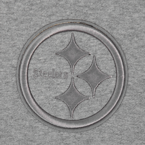 PITTSBURGH STEELERS PRO STANDARD GREY NEUTRAL MEN'S DROP SHOULDER PULLOVER HOODIE - Image 6
