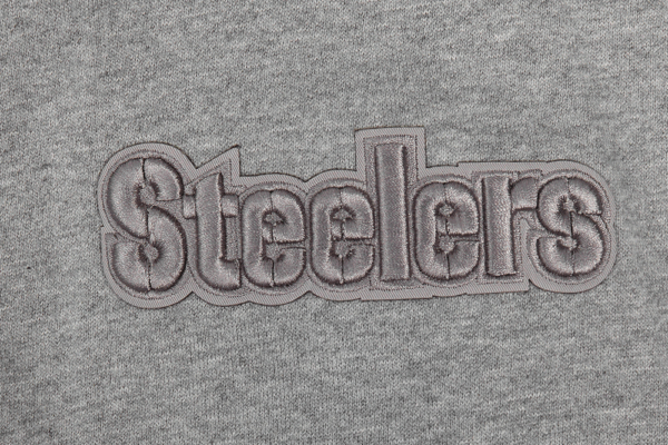 PITTSBURGH STEELERS PRO STANDARD GREY NEUTRAL MEN'S DROP SHOULDER PULLOVER HOODIE - Image 7