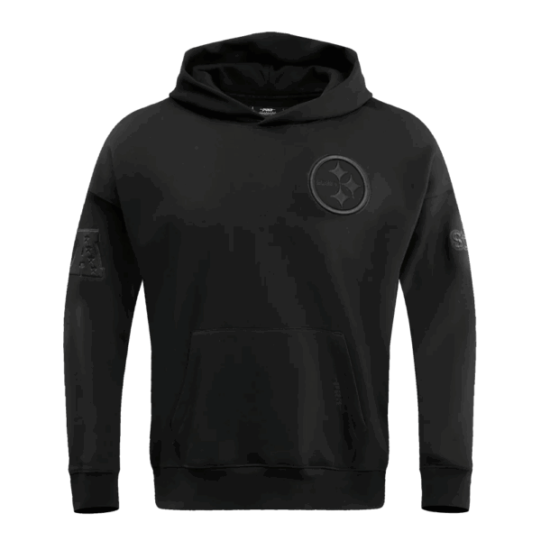 PITTSBURGH STEELERS PRO STANDARD BLK  NEUTRAL DROP SHOULDER MEN'S PULLOVER HOODIE - Image 3