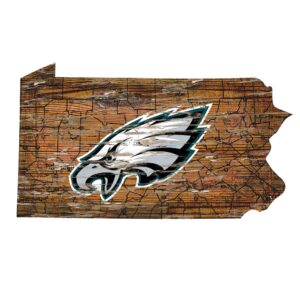 Philadelphia Eagles 23.5" x 23.5" Distressed State with Logo Sign
