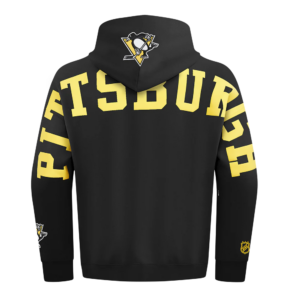 PITTSBURGH PENGUINS BLK WINGSPAN MEN'S DROP SHOULDER FLEECE PULLOVER HOODIE CLOTHING
