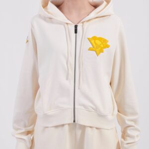 PITTSBURGH PENGUINS WOMENS EGG WHITE TRIPLE TONAL DK FZ HOODIE CLOTHING
