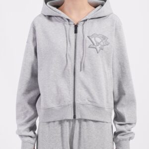 PITTSBURGH PENGUINS WOMENS GREY TRIPLE TONAL DK FZ HOODIE CLOTHING