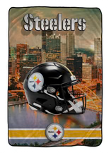 Pittsburgh Steelers Skyline Series Helmet 66x95 Oversized Blanket