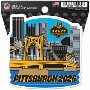 PITTSBURGH STEELERS 2026 NFL DRAFT CLEAN CUT BRIDGE AUTO DECAL - BLACK