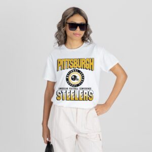 Pittsburgh Steelers Gameday Couture Women's Oversized All-Time Classic Flowy T-Shirt - White Clothing