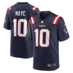 New England Patriots Drake Maye Nike Navy Player Game Jersey