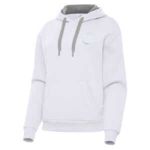 Pittsburgh Steelers Antigua White Womens Victory White Logo Pullover Hood #73