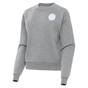 Pittsburgh Steelers Antigua Women's Grey Heather Victory White Logo Crew #106