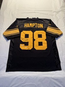 CASEY HAMPTON AUTOGRAPHED PITTSBURGH STEELERS JERSEY PSA COA 75th ANNIVERSARY JERSEY REBOOK