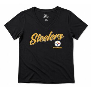Pittsburgh Steelers G-III FOR HER Women's Script V-Neck Top Clothing