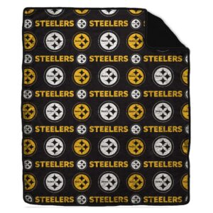 Pittsburgh Steelers Pegasus Tonal Wordmark 60" x 70" Faux Fur Blanket