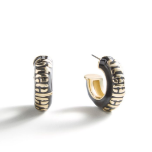 Pittsburgh Steelers BAUBLEBAR Puffy Enamel Hoop Earrings