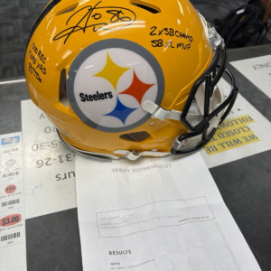 Hines Ward Signed Pittsburgh Steelers Riddell Speed Authentic Throwback Helmet SB XL MVP Beckett
