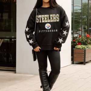 PITTSBURGH STEELERS VELOCITY STAR EMBELLISHED CREW SWEATSHIRT Clothing